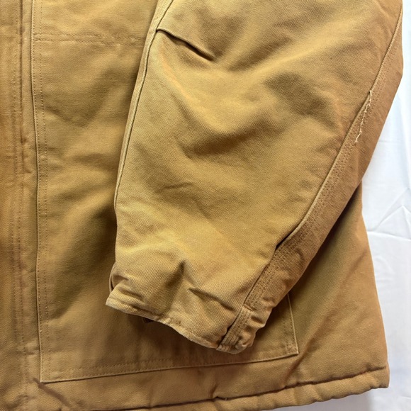 VTG Carhartt Workwear Jacket Brown Quilted Lined Corduroy Collar Men USA Size XL - Picture 4 of 15
